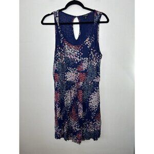 Lucky Brand Women Sleeveless Blue Floral Print Cottagecore Dress Size Medium